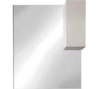 Miroir design avec espace de rangement, 100x110 cm, collection VITARIO, en blanc brillant