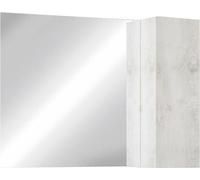 Miroir design avec rangement, 92x75cm, collection ISORA, couleur blanc brillant