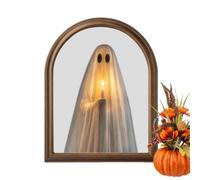 Miroir d'Halloween Lumineux Décoration Murale Lumineuse Encadrée De Fête