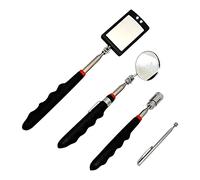 Miroir D'inspection, Miroirs Télescopiques À Lumière LED, Miroir Magnétique Pour Outils De Mécanicien À Rotation À 360 °, Poignée Télescopique, Outil Éclairé Rétractable Sur Un Bâton, Pour Mécanicien,