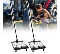 Miroir d'inspection sous véhicule, miroir de sécurité à angle réglable avec éclairage, poignée télescopique de 41 à 115 cm et 4 roues, miroir d'inspection automobile pour le dessous des voitures