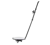 Miroir D'inspection Télescopique à Angle Réglable, Miroir de sécurité de 30 Cm de Diamètre avec Roulettes et Lumière LED, pour Voitures,Mécaniciens, Inspecteurs en Bâtiment