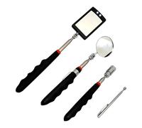 Miroir d'inspection télescopique éclairé, miroir d'inspection à LED, miroir d'inspection flexible, outils mécaniques pour mécaniciens pivotant à 360° pour une vue supplémentaire