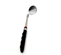 Miroir d'inspection télescopique rotatif à 360° pour outil de réparation automobile avec tête magnétique et LED lumineuse (miroir rond)