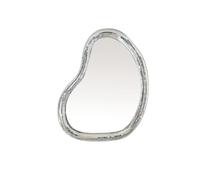 Miroir disco forme organique arrondie avec facettes coloris argent