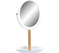 Miroir DKD Home Decor blanc naturel bambou aluminium polystyrène 17 x 17 x 31 cm
