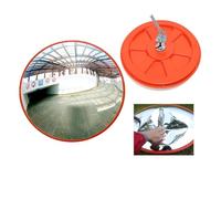 Miroir d'observation rond de 60 cm avec étrier de fixation réglable, grand angle de contrôle à 130 °, orange