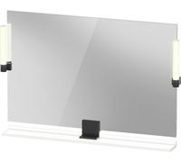 Miroir Duravit Sivida, noir diamant mat, 1050 x 36 x 650 mm, lampe à poser,