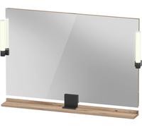 Miroir Duravit Sivida, noir diamant mat, 1050 x 36 x 650 mm, lampe à poser,