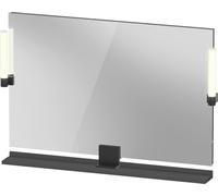 Miroir Duravit Sivida, noir diamant mat, 1050 x 36 x 650 mm, lampe à poser,