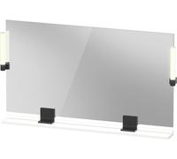 Miroir Duravit Sivida, noir diamant mat, 1250 x 36 x 650 mm, lampe à poser,