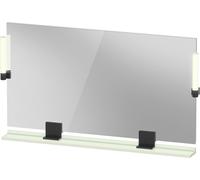 Miroir Duravit Sivida, noir diamant mat, 1250 x 36 x 650 mm, lampe à poser,