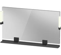 Miroir Duravit Sivida, noir diamant mat, 1250 x 36 x 650 mm, lampe à poser,
