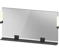 Miroir Duravit Sivida, noir diamant mat, 1330 x 36 x 650 mm, lampe à poser,