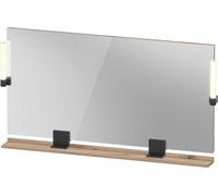 Miroir Duravit Sivida, noir diamant mat, 1330 x 36 x 650 mm, lampe à poser,