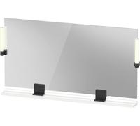 Miroir Duravit Sivida, noir diamant mat, 1330 x 36 x 650 mm, lampe à poser,