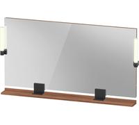 Miroir Duravit Sivida, noir diamant mat, 1330 x 36 x 650 mm, lampe à poser,