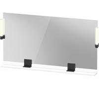Miroir Duravit Sivida, noir diamant mat, 1330 x 36 x 650 mm, lampe à poser,