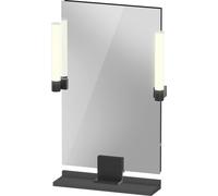 Miroir Duravit Sivida, noir diamant mat, 450 x 36 x 650 mm, lampe à poser,