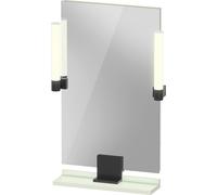 Miroir Duravit Sivida, noir diamant mat, 450 x 36 x 650 mm, lampe à poser,