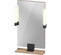 Miroir Duravit Sivida, noir diamant mat, 450 x 36 x 650 mm, lampe à poser,
