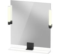 Miroir Duravit Sivida, noir diamant mat, 650 x 36 x 650 mm, lampe à poser,