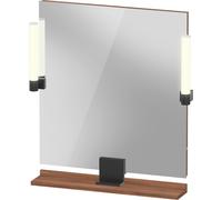 Miroir Duravit Sivida, noir diamant mat, 650 x 36 x 650 mm, lampe à poser,