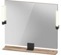 Miroir Duravit Sivida, noir diamant mat, 850 x 36 x 650 mm, lampe à poser,