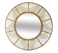 Miroir en bambou - Ø 89 cm - Beige