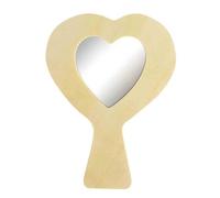 Miroir En Bois Coeur Manche 10 X 13 X 0,5 Cm