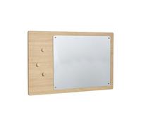 Miroir en bois de chêne clair beige, rectangulaire, à fixer - Hübsch, Split - 80x3x50 cm