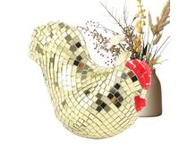 Miroir en forme de boule - Figurine de poule - Objet de collection - Décoration en acrylique cool - Décoration pour fêtes dansantes - Fête Bureau Salon Bureau Appartement