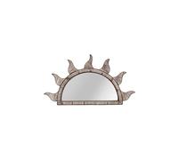 Miroir en métal marron, forme soleil, à fixer, léger, structure robuste - Chehoma, Soleil - 60x2x120 cm