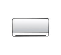Miroir en métal noir, rectangulaire, étagère intégrée, à fixer - House Doctor, Chic - 80x7x40 cm