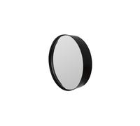 Miroir en métal noir, rond, à fixer, cadre acier peint - White Label, Raj - Ø60 cm H8 cm