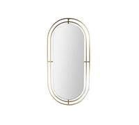 Toilinux - Miroir en métal ovale à suspendre - Doré Or