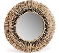 Miroir en paille Ethnique noir 36cm - Amadeus - Marron - Fibre Naturelle G