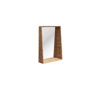Miroir en rotin beige, rectangulaire, tressé, à fixer - Chehoma, Tressée - 50x15x70 cm