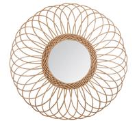 Miroir en Rotin "Rosace" 58cm Beige