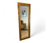 Miroir en teck - AdosserReproductioner Emerveiller - Miroir sur pied massif non travaillé angulaire - 150 x 50 cm