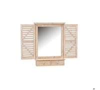Miroir fenêtre en bois avec tiroirs