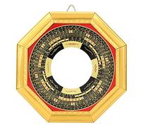 Miroir Feng Shui, Miroir Bagua Traditionnel Chinois Feng Shui Pakua, 13.5 cm/5.3in Miroir Vintage Ornement pour la Taoism Bouddhisme Protection Apporte Une Bonne Chance Aux Affaires (Concave)
