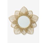 Miroir Fleur en corde de papier beige TU