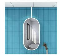 Miroir Flottant Ovale Suspendu au Plafond, pour Miroir décoratif à Fixer au Plafond au-Dessus d'un lavabo, pour la décoration d'un hôtel, d'un Appartement, d'un Salon, d'un vestiaire ou d'un