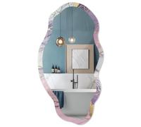 Miroir Galbé avec Accent Graphique 45x90 / 52x97 cm Élégance du marbre
