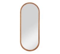 Atmosphera - Miroir mural Gianni ovale 90 x 35 cm, cadre bois d'hévéa pour entrée/chambre/dressing