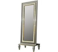 Miroir Gris Taille du corps Moderne Miroir sur pied Métal Chambre à coucher Nouveau