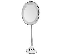 Miroir Grossissant 10X avec Lumière de Remplissage LED, Miroir de Maquillage Réglable à Col de Cygne pour L'extraction des Pores, Taille Compacte pour Femme, Matériau en Verre
