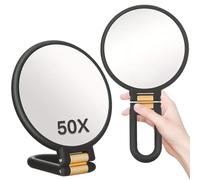 Miroir grossissant 50X, conception double face, transparent, 5 pouces