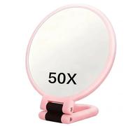 Miroir grossissant 50X, miroir de maquillage grossissant double face avec poignée réglable, conception portable/murale/table pour le maquillage.